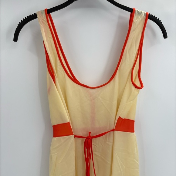 Vintage y2k sears 60s sheer nightgown yellow trim retro 70s dress 32-34 small - Picture 7 of 16